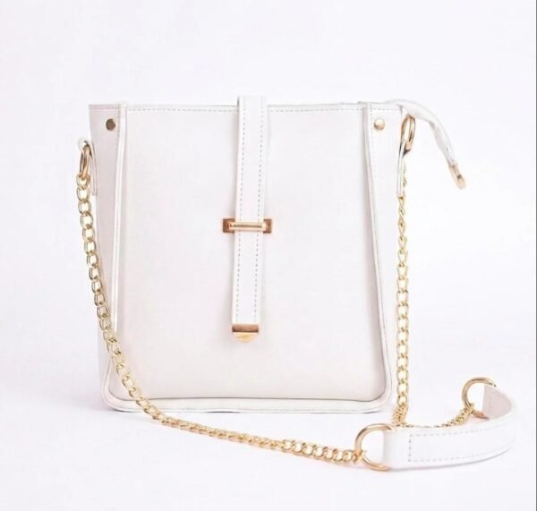White Flap Cross Body Bag - Image 3