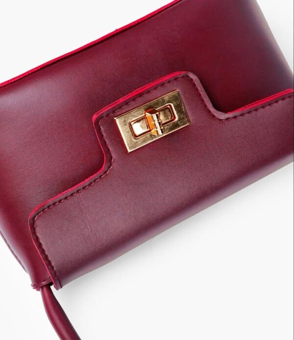 Burgundy Elyra Shoulder Bag - Image 2