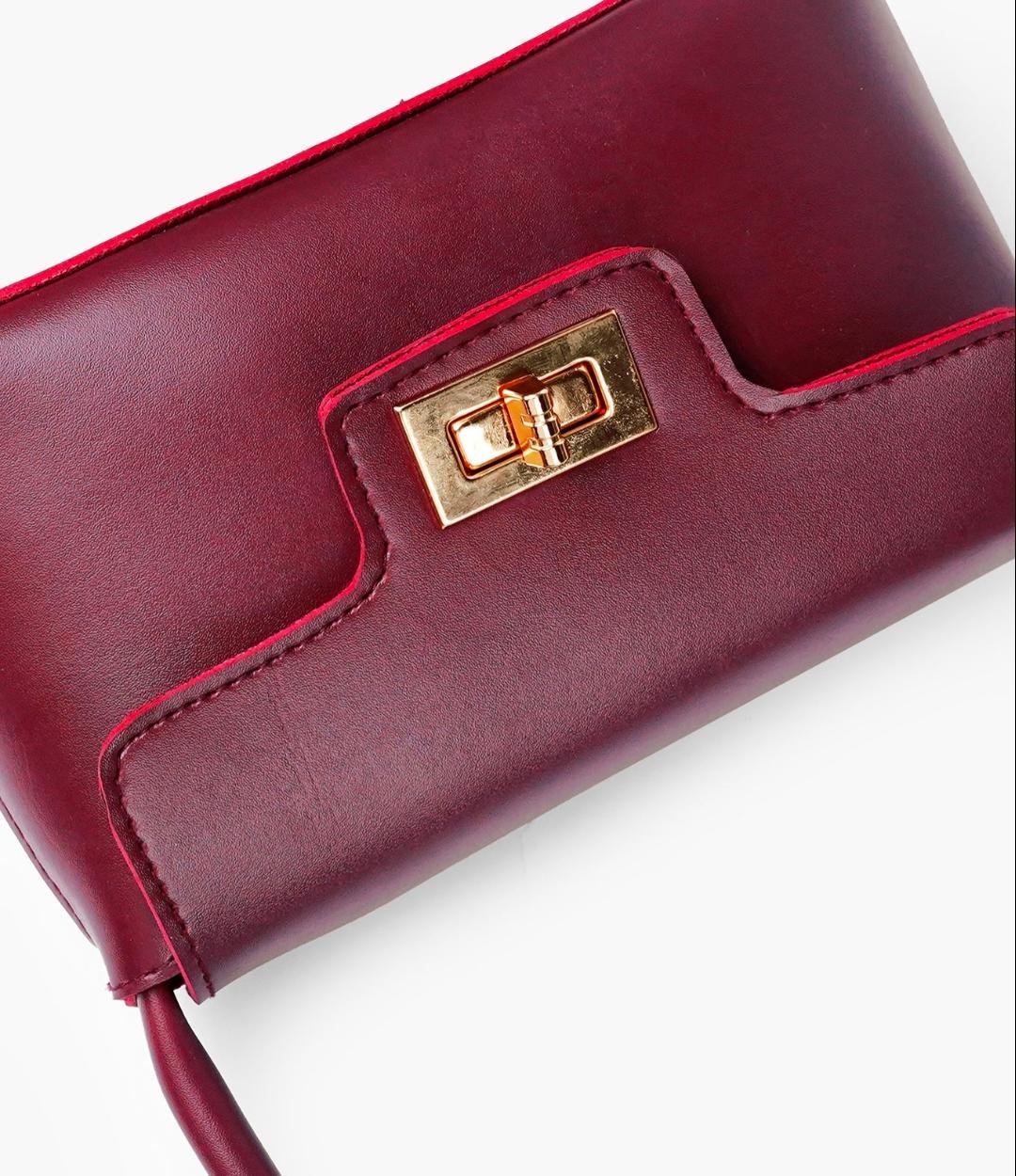 Burgundy Elyra Shoulder Bag - Image 2