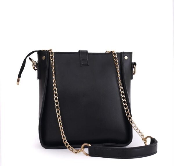 Black Flap Cross Body Bag - Image 2
