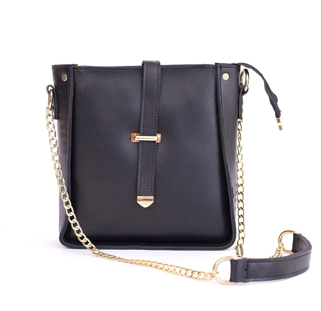 Black Flap Cross Body Bag - Image 1