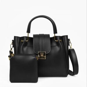 Black Metal Handle Tote Bag