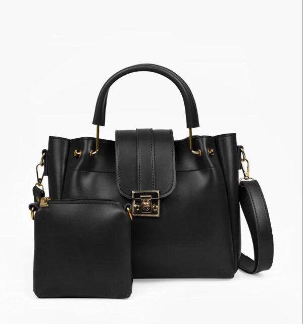 Black Metal Handle Tote Bag - Image 1