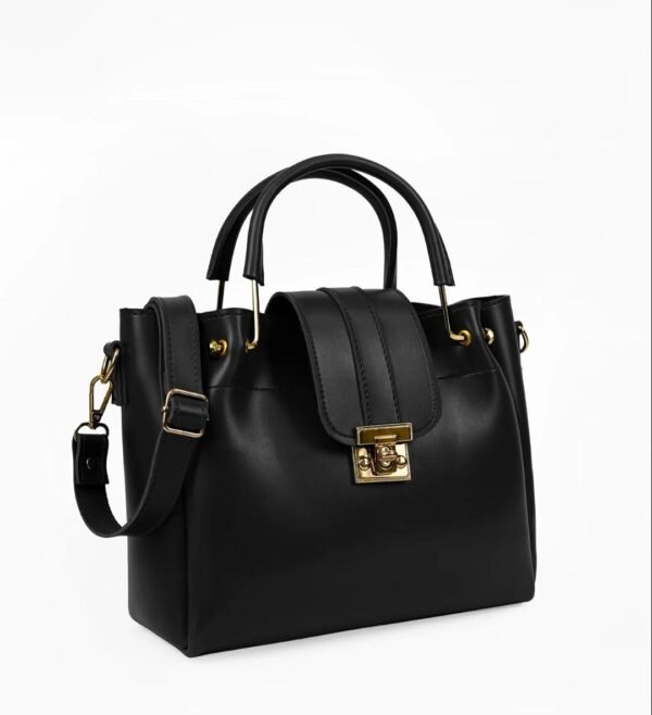 Black Metal Handle Tote Bag - Image 2